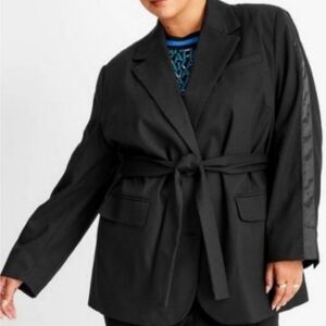 FUTURE COLLECTIVE BY KAHLANA BARFIELD BROWN, WOMENS BLACK BLAZER 1X